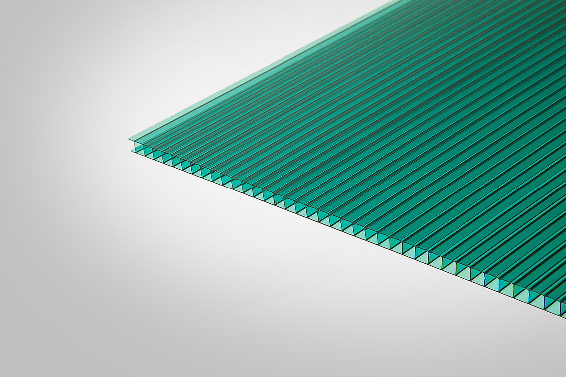 Сотовый поликарбонат Полигаль 8,0 мм 2100x12000 мм зеленый 42% ГОСТ