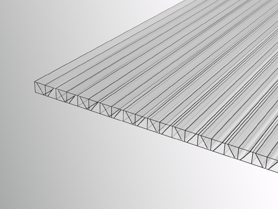 Сотовый поликарбонат Полигаль УСИЛЕННЫЙ 6,0 мм 2100x12000 мм прозрачный