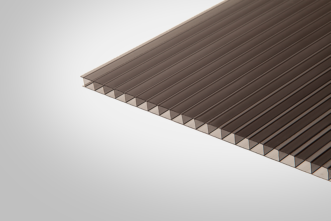 Сотовый поликарбонат Полигаль 10,0 мм 2100x6000 мм графитовый 20% ГОСТ