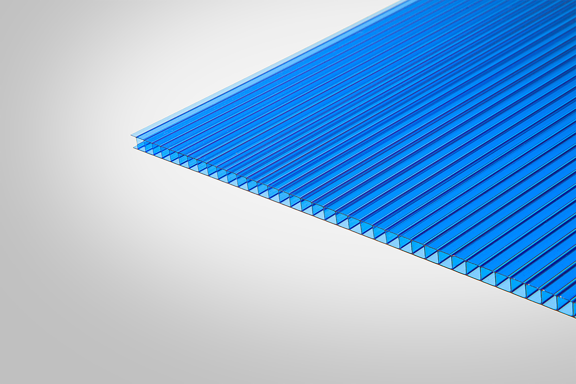 Сотовый поликарбонат Полигаль 6,0 мм 2100x6000 мм синий 30% ГОСТ